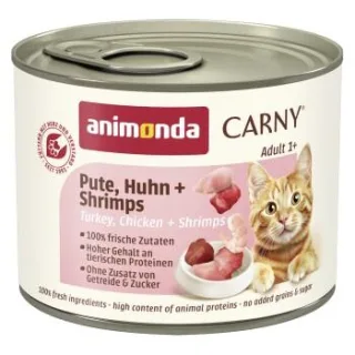 animonda Carny Nassfutter Katze Adult Pute, Huhn und Shrimps 24x200 g