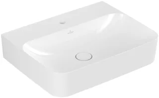 Villeroy & Boch Waschtisch Finion 4168 600x470mm mittl HL durchgest o ÜL eck geschl Weiß Alpin C+, 4 41686LR1