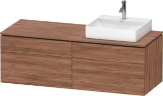 Duravit L-Cube Konsolenwaschtischunterbau wandhängend Nussbaum Matt 1420x550x482 mm - LC4870R7979000 LC4870R79790000