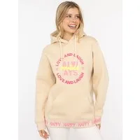 Zwillingsherz Hoodie "Always Positive" Kapuze, Stickerei, Fronttasche, Bündchen-Schriftzug, Langarm
