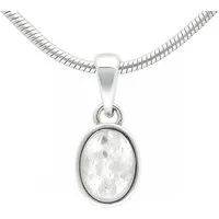 Lebensquelle Plus Kettenanhänger Bergkristall Anhänger facettiert, Ovale Perle 8x6 mm, 925er Silber g