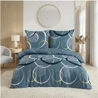 Buymax Bettwäsche Wave, Bettgarnitur, Bettbezug Set, Renforcé, 3 teilig, 100% Baumwolle