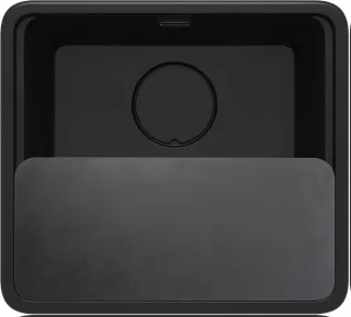 Neuesbad 1-Becken Granitspüle 500X450X230 Schwarz, mit SPACE SAVER Schwarz NB1DEZKMN10A1