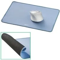 Hama Mauspad Soft Touch Mousepad Business Mauspad Blau (1-St), Flach 3mm dünn Maus Mouse Pad Mat Matte Office Anti-Rutsch Hellblau
