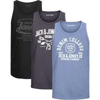 Jack & Jones Tanktop Bequemes Slimfit Shirt mit Printdruck (3er-Pack) mit Print