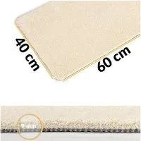ANRO Badematte SWEET Teppichmatte Badvorleger Fußmatte, Höhe 9 mm, pflegeleicht, wasserundurchlässig, strapazierfähig, rutschfest, schmutzabweisend, PES, Eckig, Textil