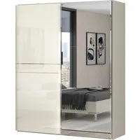 OTTO home Schwebetürenschrank Piano, mit Einlegeböden, Kleiderstangen, Spiegel, Türen soft-close (in 3 Breiten, 224cm hoch, mit verchromten Aufleistungen) mit Spiegeltür, FSC-zertifizierter Holzwerkstoff