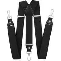 axy Hosenträger Herren Y-Form 3,5 cm breit, elastisch, mit 3 robusten Karabinern verstellbar 120cm Lang für Anzug Jeans Chinos Rockabilly Suspenders