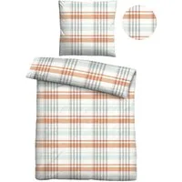 Castell - Markenbettwäsche Bettwäsche 0020373, Seersucker, 2 teilig, absolut bügelfrei, 100% Baumwolle, mit Reißverschluss, ganzjährig