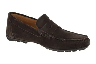 Geox Herren Mokassins U35CFB dunkelbraun atmungsaktiv rutschfest