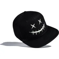 Baddery Snapback Cap Kinder Cap "Scary Smile - Glow in the Dark" für Jungs und Mädchen, Stick, One Size Einheitsgröße, Snapback-Verschluss