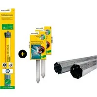 SCHELLENBERG Achtkantwelle Standard, Rohrmotor mit mechanischer Endlageneinstellung, Set, inkl. Stahlrohrwellen-Set, Rollladenaufhängungen für Mini-, Maxisystem