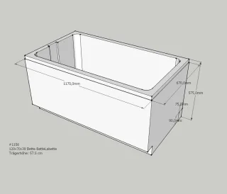 Neuesbad Wannenträger für Bette LaBette 120x70 SW12498