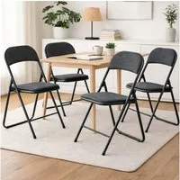 Koopman Klappstuhl Faltstuhl Gästestuhl Besucherstuhl 79x43x47cm Schwarz 4er Set (Set, 4 St), faltbar, Sitzmaße 39x38cm, 44cm Sitzhöhe, leichte Polsterung, Gewebt