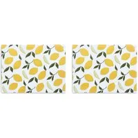 Zeller Present Schneidebrett Glasschneideplatte "Lemons", 2er Set, Sicherheitsglas, (Set, 2-St), Silikonfüße