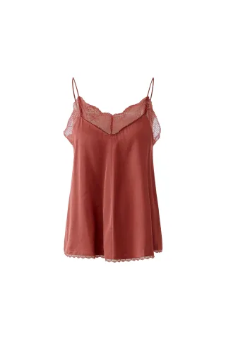 Oui - Spaghetti Top red pear - Gr. - 44