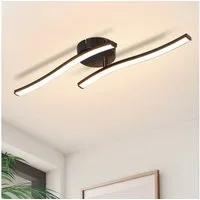 ZMH LED Deckenleuchte Wohnzimmer Schwarz Modern Schlafzimmerlampe 12/24W Warmweiß Flur, Einfache Installation, LED fest integriert, 3000K, Augenschutz Deckenlampe für Waschräume