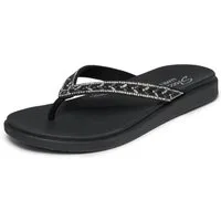 Skechers MEDITATION LUXE- Zehentrenner Strandschuh, Sommerschuh, Badeschuh mit Glitzersteinchen