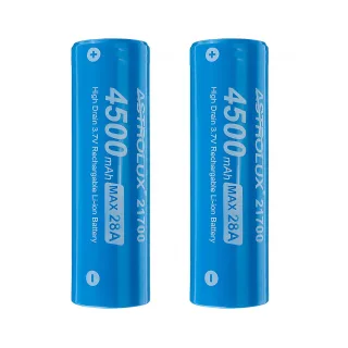 2Pcs Astrolux® E2145 4500mAh 28A 3.7V 21700 Li-ion Battery Unprotected High Drain Rechargeable Lithium Power Cell For Je