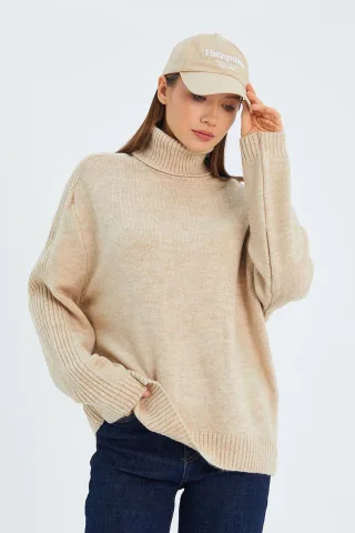 Lockerer Turtleneck-Strickpullover