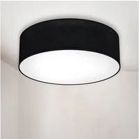 B.K.Licht LED Deckenleuchte, ohne Leuchtmittel, Deckenlampe, Textil Lampenschirm, schwarz, Schlafzimmer, Wohnzimmer