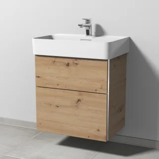 Sanipa 3way Waschtischunterbau zu Laufen VAL Waschtisch mit 2 Auszügen, Eiche Natural-Touch BR82185