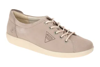 Ecco 206503 Soft 2.0 Lace Damen Halbschuhe Grau Rose Bequeme Schn?rschuhe
