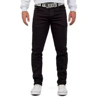 Cipo & Baxx Slim-fit-Jeans Herren Slim Fit Hose Stonewashed BA-CD533 Kontrastnaht und verzierte Gesäßtaschen