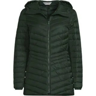 Daunenjacke WANDERWEIGHT Verstaubar Ultraleicht mit Kapuze für Damen in Petite-Größe, Damen, size: petite, Beige, Nylon/Daunen, by Lands' End