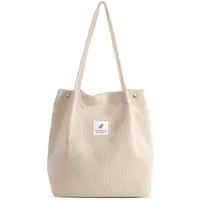 Zaewry Schultertasche Shopper Tasche Damen Groß Cord Tasche Tote Bag Strandtasche, für College Schule Arbeit Reisen Einkaufen