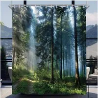 LuxusKollektion Duschvorhang Duschvorhang 180x170 Wald Dschungel Sunshine Forest 180 x 170 cm