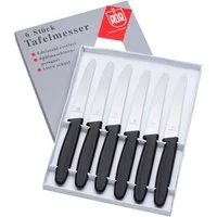 RÖR Tafelmesser Set 6 tlg. (6 Stück), Wellenschliff, Edelstahl / Kunststoff