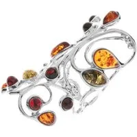 OSTSEE-SCHMUCK Silberring - Börke - Silber 925/000 - Bernstein (1-tlg)