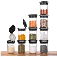 yourGEAR Gewürzstreuer your GEAR Gewürzstreuer Double-Flip - 10 Gewürzdosen à 200 ml aus Glas