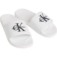 Calvin Klein ESS SLIDE CV WN Pantolette Sommerschuh, Poolslides, Pantolette, Strandschuh mit Logoschriftzug