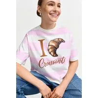 RICHROYAL T-Shirt oversized, croped, großes Frontmotiv, aus reiner Baumwolle