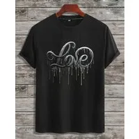 RMK T-Shirt Herren Shirt kurzarm Rundhals Basic Liebe mit "Love" Print aus 100% Baumwolle