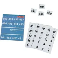 Herlitz Formularblock Aufklebenummern 1-500 weiß selbstklebend
