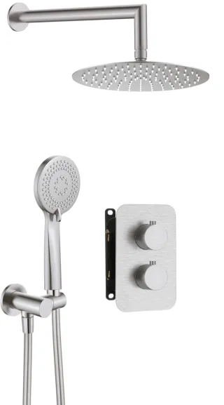 Neuesbad Serie 600 Unterputz Duschtermostat-Set, Oberfläche: edelstahl gebürstet NB1DEBXYZFEBT1