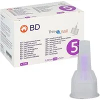 Becton Dickinson Lanzetten BD Pen-Nadeln Thin Wall 0,25x5 mm, 31,00G, 100 St., Spar-Set, Thin Wall Technologie, Blutzucker, Vielseitige Anwendung für gängige Insulin-Pens, 100 tlg., Silikonbeschichtete und elektropilierte Oberfläche, Diabeteskontroll