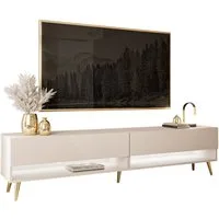 Lookway Lowboard CALANTE 180 cm RTV Schrank auf Beinen und LED-Beleuchtung, Breite: 180, Tiefe: 35 cm