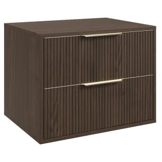 Badplaats Waschbeckenunterschrank, Walnuss, Braun, Holz, Rechteckig, 60x46x46 cm, Badezimmer, Badezimmerschränke, Bad Unterschränke