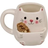 Out of the Blue Tasse Katze Kaffeebecher mit Keksfach