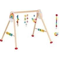 goki Greifspielzeug goki baby Regenbogen-Set: Spieltrainer + Greifling + Schnullerkette (3-tlg), Made in Germany