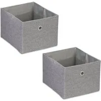 relaxdays Aufbewahrungsbox im 2er Set, grau