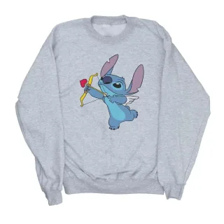 Disney Mädchen Lilo und Stitch Stitch Cupid Valentines Sweatshirt (Sport grau)