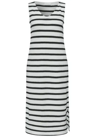 Street One - Ärmelloses Midikleid mit Streifenmuster weiß - Gr. - 40