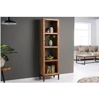 riess-ambiente Standregal IRON CRAFT 176cm natur / schwarz, Einzelartikel 1-tlg., Wohnzimmer · Massivholz · 4 Fächer · Raumtrenner · Schlafzimmer