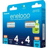 eneloop 8 Akku Kombipack 4x AA 2000mAh und 4x AAA 800mAh eneloop pre-charged Akku