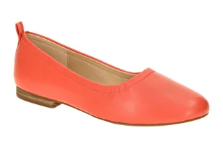 Clarks 26181225 4 Fawna Soft Damen Ballerinas Slipper Rot Coral Echtleder 1cm...